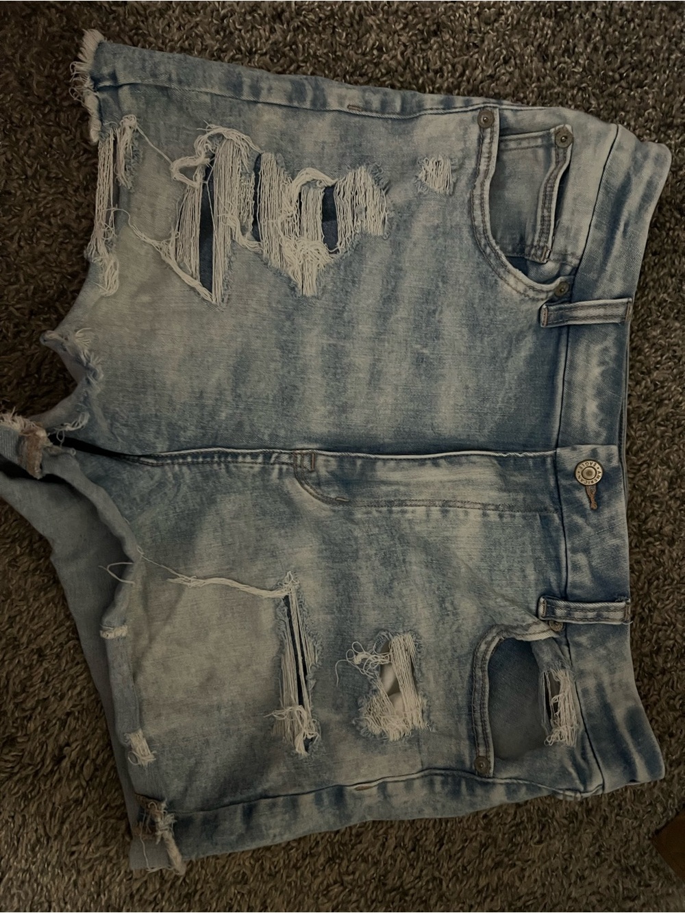 American Eagle light blue denim shorts